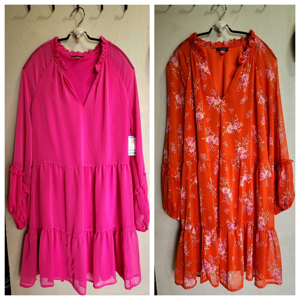 Bundle of 2 NWT Vince Camuto blouses/minidresses for the price of 1, sz Large